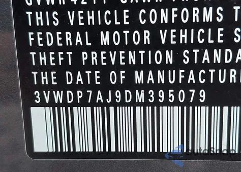 2013 Volkswagen Jetta 2.5L Se из США, поврежденный, VIN 3VWDP7AJ9DM395079